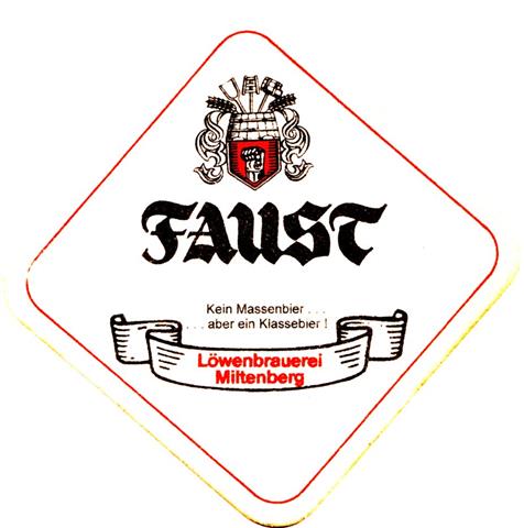 miltenberg mil-by faust l�wenbrauerei raute 2a (180-kein massenbier-schwarzrot)